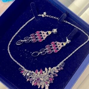 Elegant Silver and Pink Jewelry Set by Swarovski New without tags!